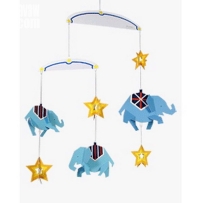 懸掛玩具：大象一家與星星